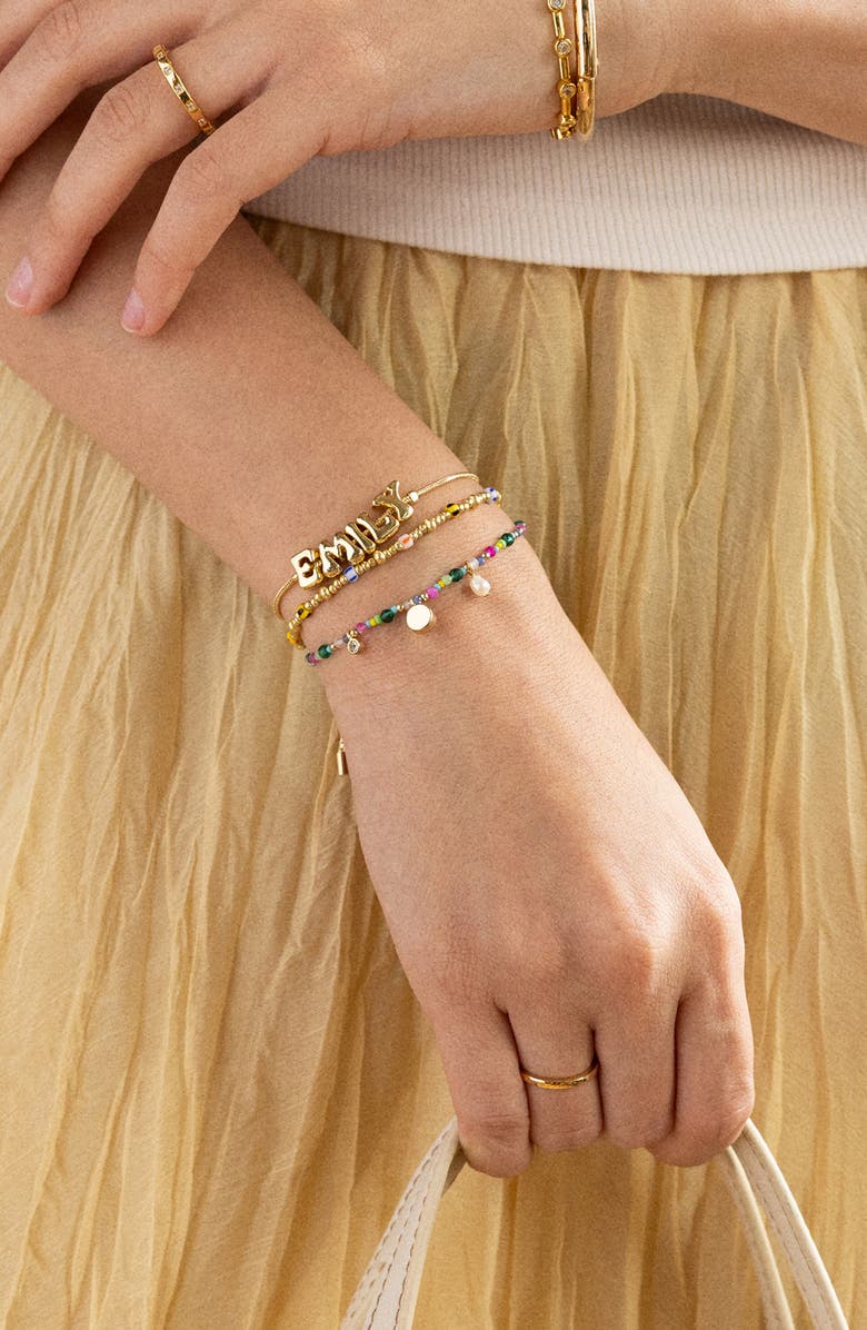 BaubleBar Rowan Semiprecious Custom Layered Bracelet, Alternate, color, Gold Multi