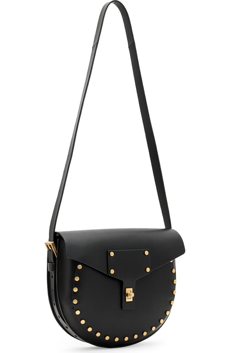 AllSaints Miro Leather Saddle Bag, Alternate, color,