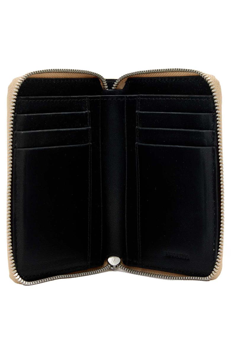 AllSaints Lena Hex Leather Zip Wallet, Alternate, color, Mellow Yellow