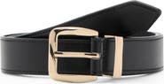 MANGO Embossed Buckle Faux Leather Belt