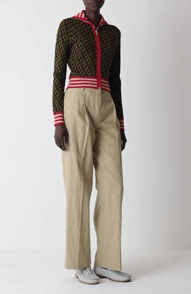 パンツ DRIES VAN NOTEN PORTIAS COTTON TROUSERS Dries Van Noten Portia Pants Hay
