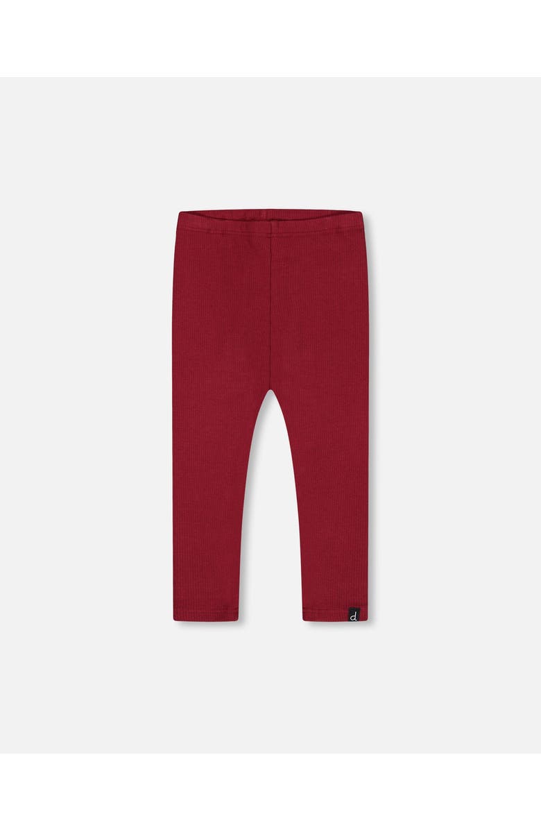 Deux par Deux Girl's Rib Leggings Burgundy, Main, color, 