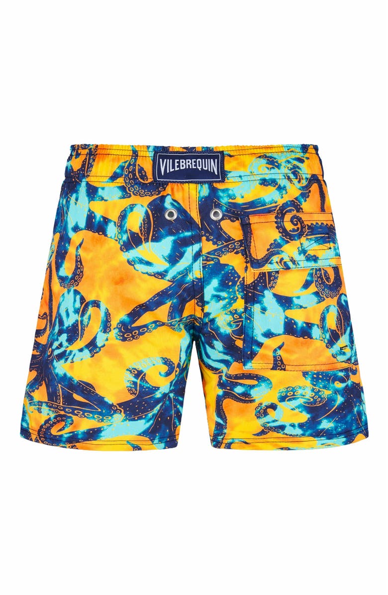 Vilebrequin Kids' Poulpes Tie & Dye Stretch Swim Trunks, Alternate, color, 