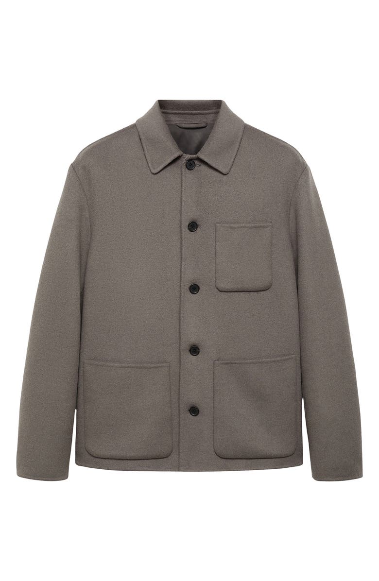 MANGO Handmade Wool Blend Overshirt, Alternate, color, 