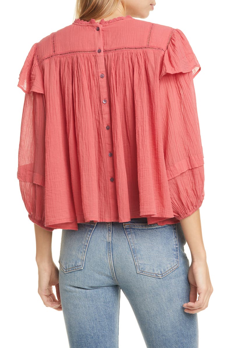 Free People Laura Ruffle Top, Alternate, color,