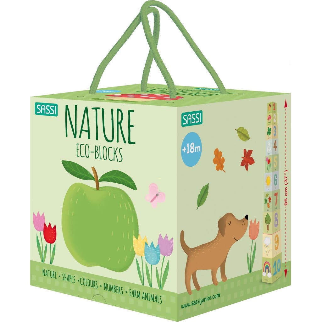 Sassi Ecoblocks Nature 10 Stacking Cubes & Booklet in Multicolored  product