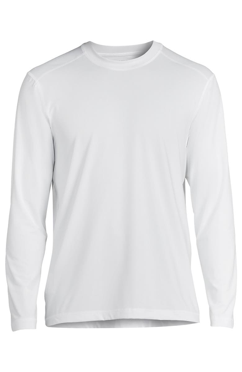 Lands' End Long Sleeve Swim Tee Rash Guard, Alternate, color, White