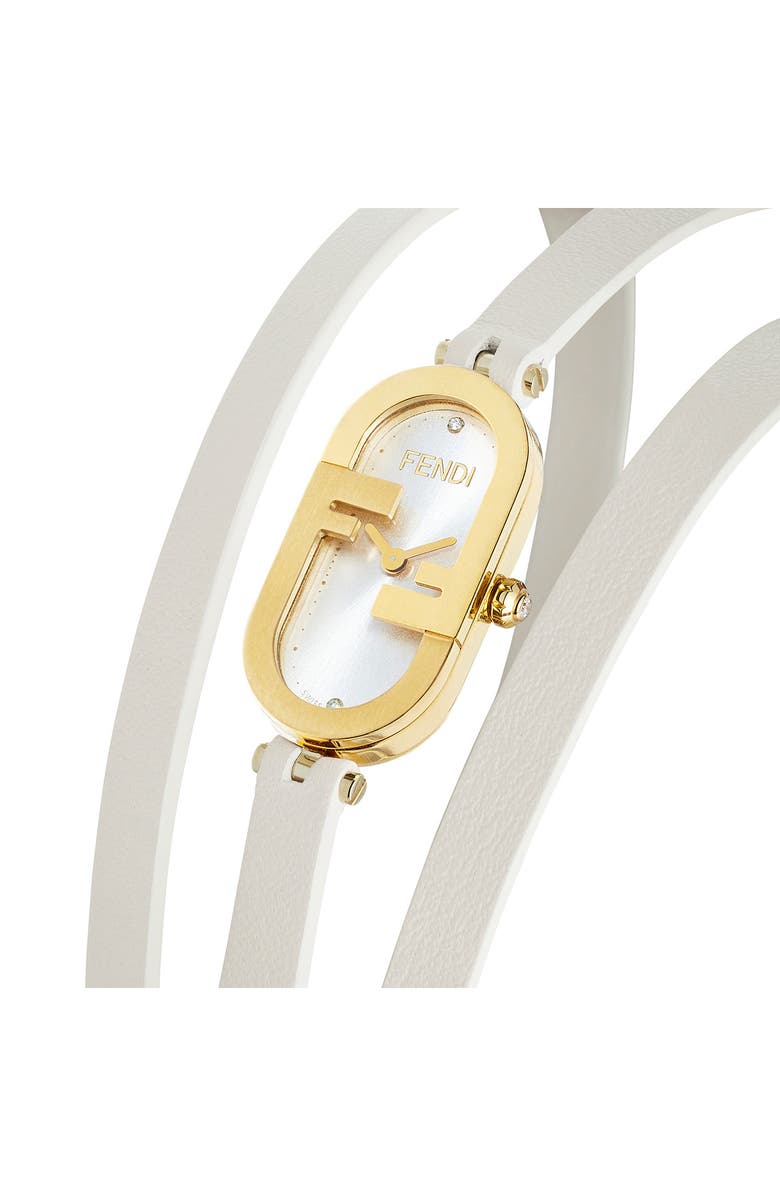 Fendi O'Lock Diamond Embellished Wrap Watch, 14.8mm x 28.3mm - 0.03 ctw, Alternate, color,