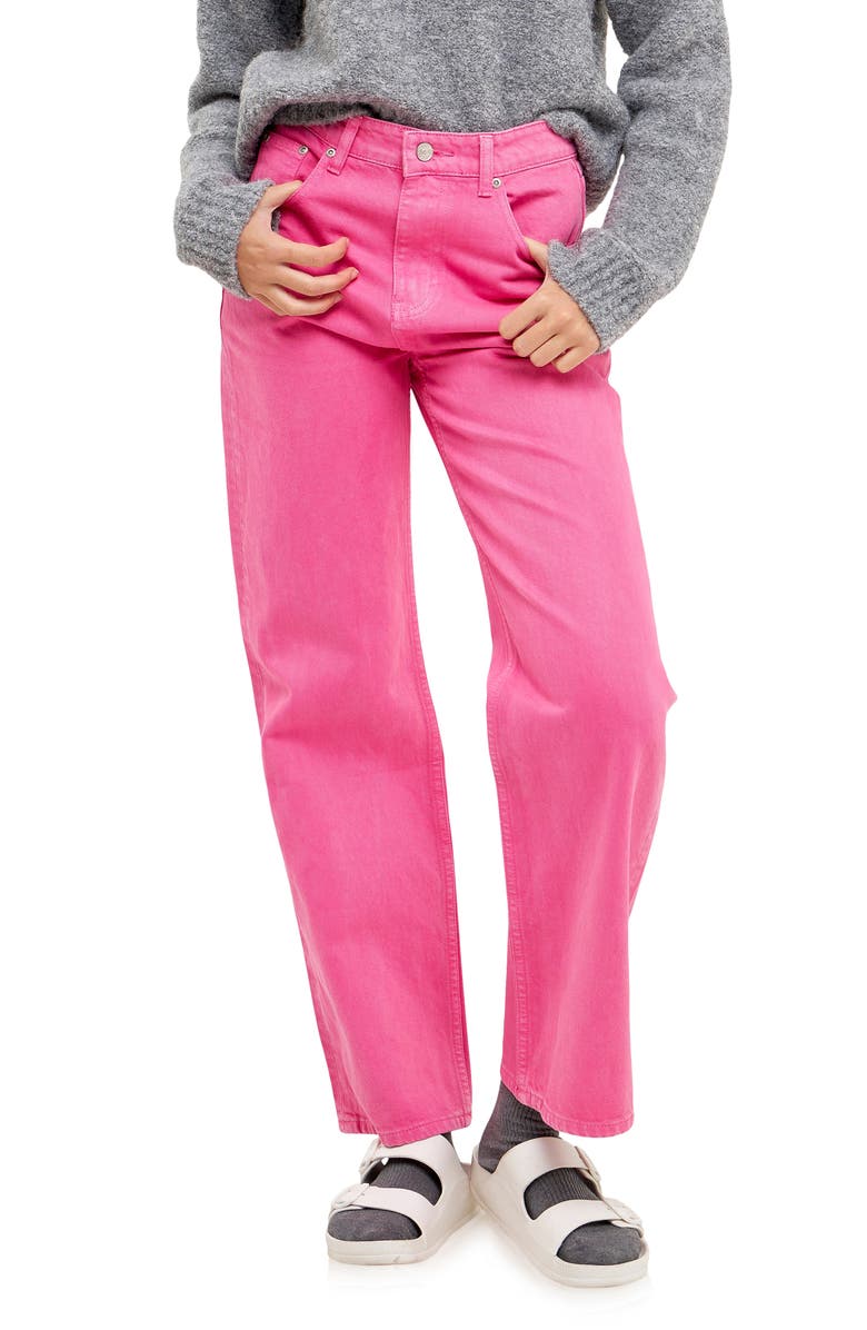 Grey Lab Color Wash Wide Leg Jeans, Main, color, Pink