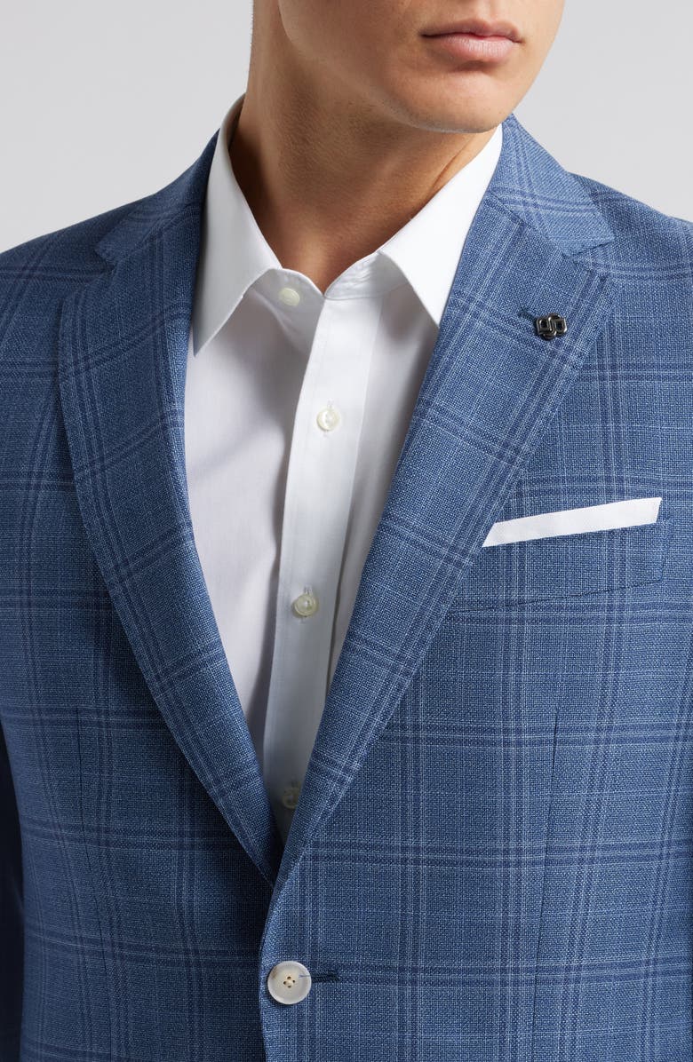 BOSS Hutson Blue Check Wool Sport Coat, Alternate, color, Dark Blue