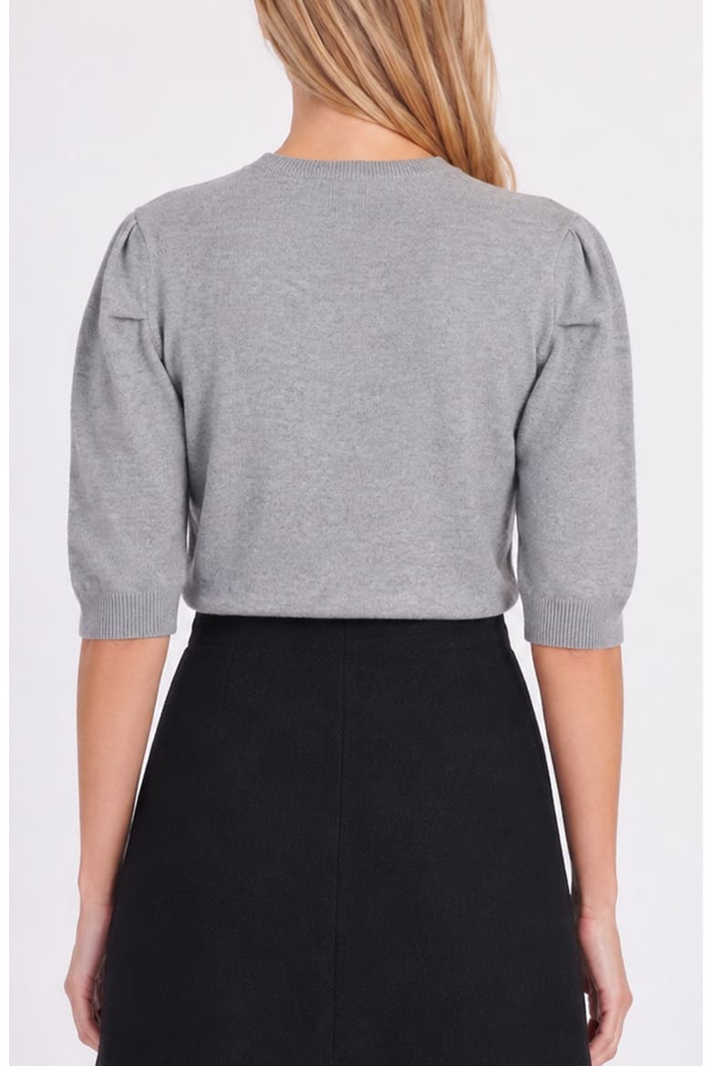 Stella Ruched Sleeve Sweater, Alternate, color, Grey