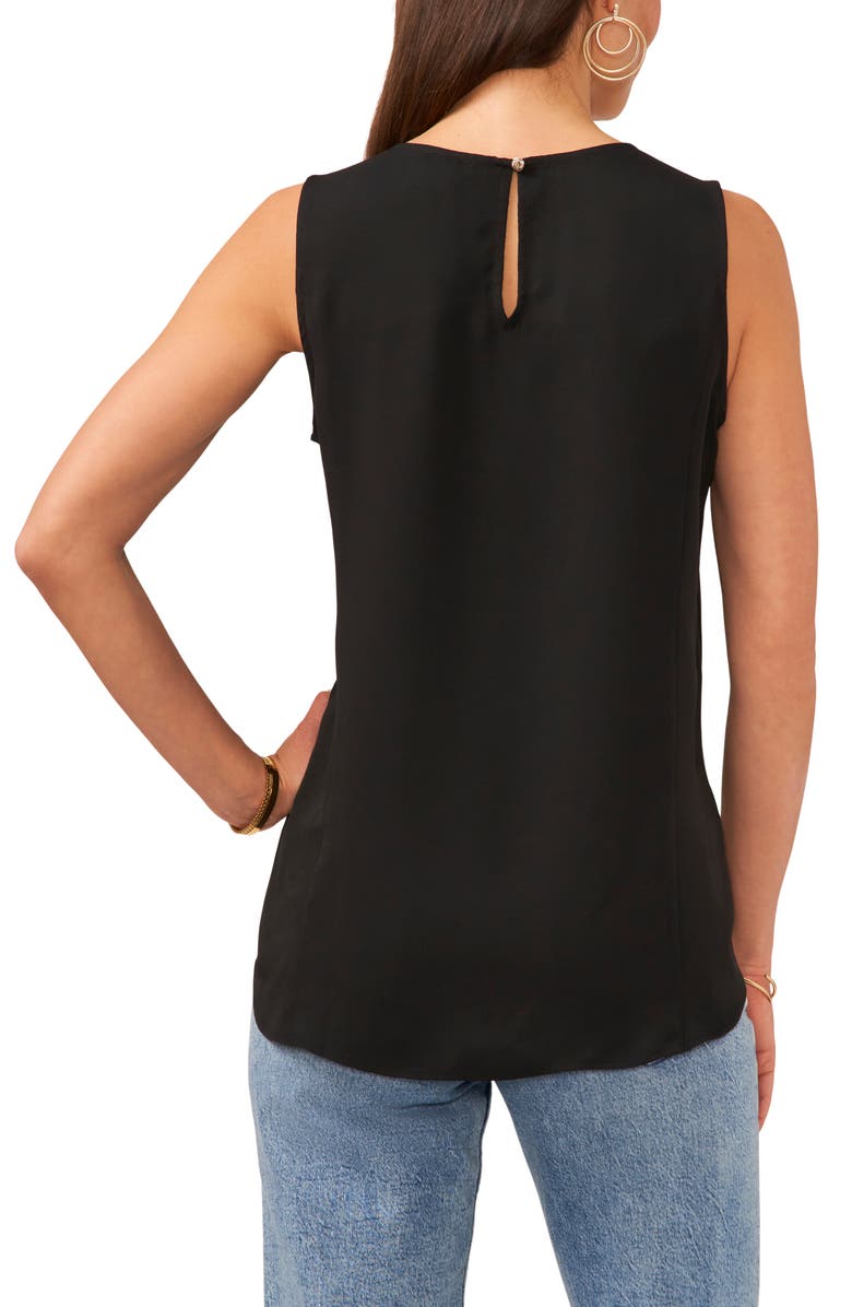 Vince Camuto High-Low Sleeveless Top, Alternate, color, Rich Black