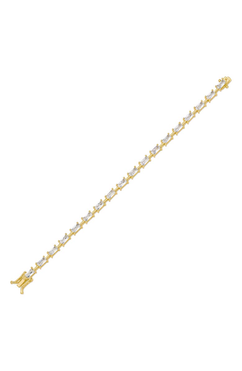 CZ by Kenneth Jay Lane Baguette Cubic Zirconia Tennis Bracelet, Main, color, 