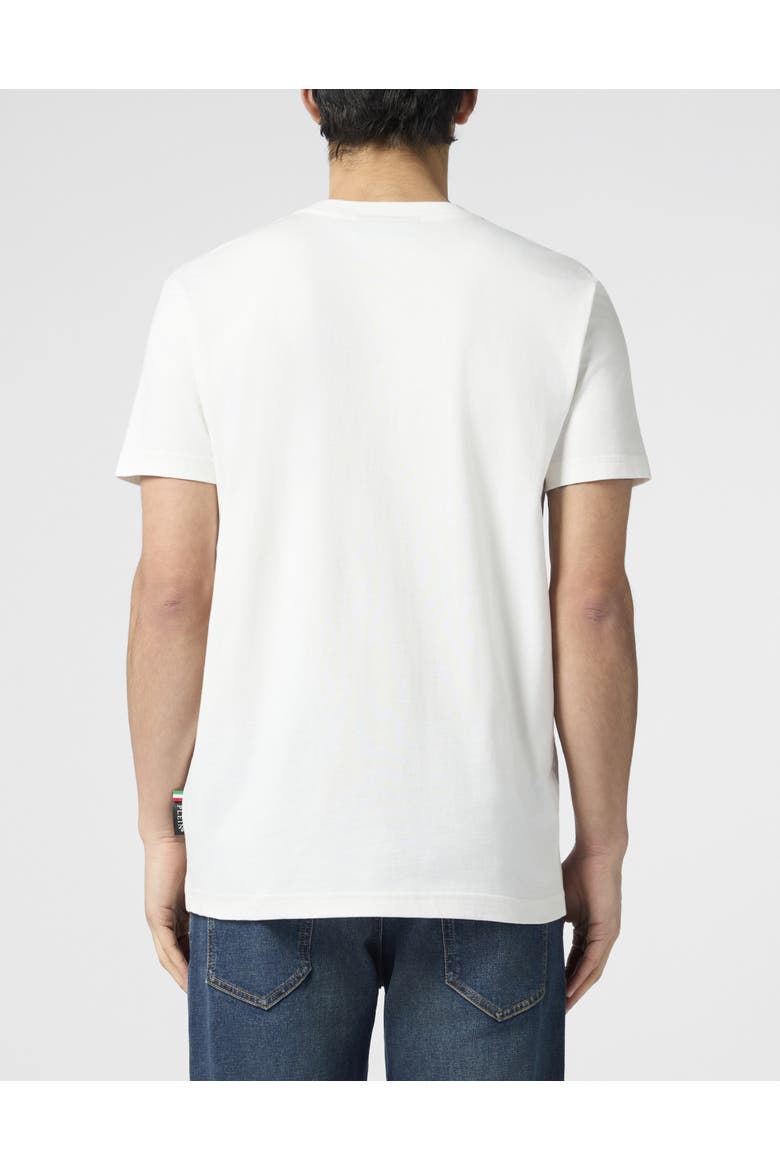 Round Neck T-Shirt Tennis Pet Patch Men, Alternate, color, OffWhite