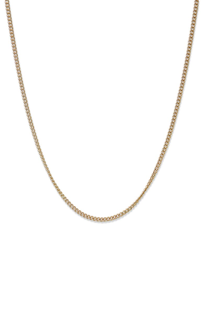 Anzie Curb Chain Necklace, Main, color, Yellow Gold