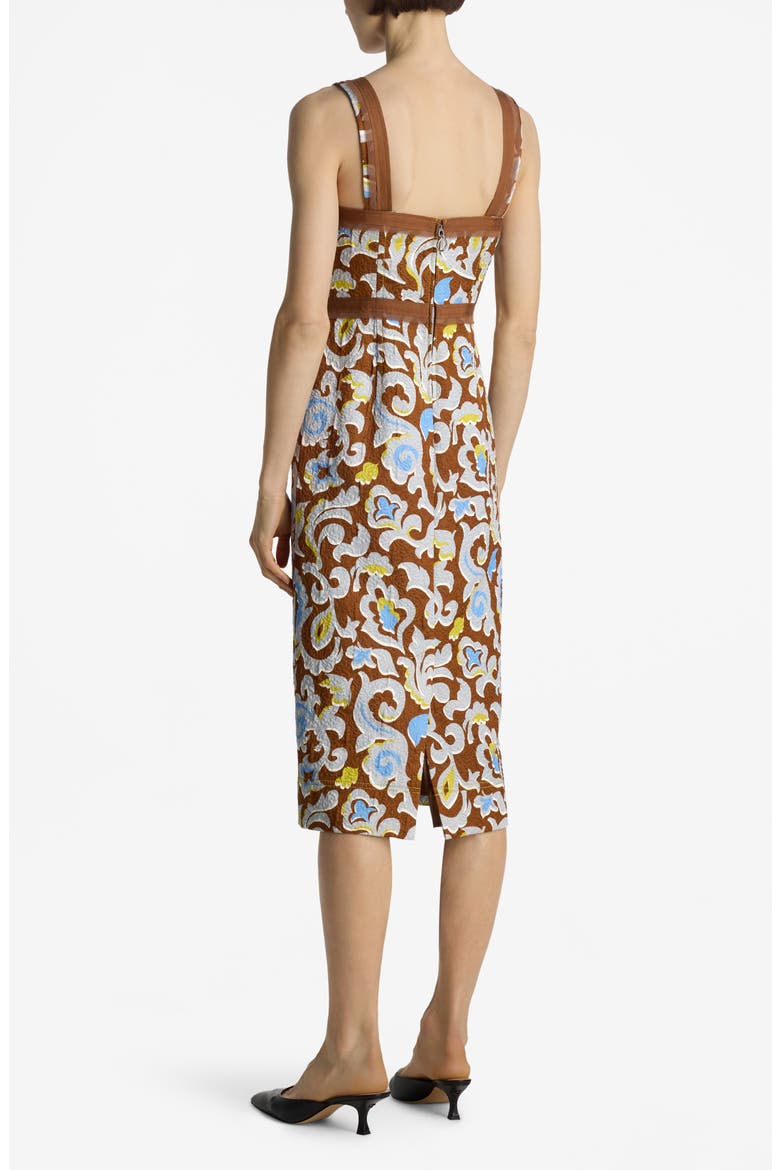 Western Paisley Print Cotton Blend Matelassé Dress, Alternate, color, SADDLE MULTI