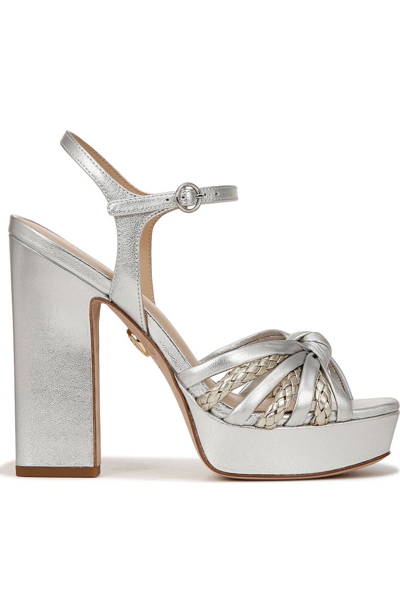 Veronica Beard Flavia Ankle Strap Platform Sandal, Alternate, color, Silver/ Platinum