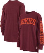 PRESSBOX Women's Pressbox Heathered Maroon Virginia Tech Hokies Two-Hit Canyon Long Sleeve T-Shirt