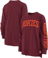 PRESSBOX Women's Pressbox Heathered Maroon Virginia Tech Hokies Two-Hit Canyon Long Sleeve T-Shirt