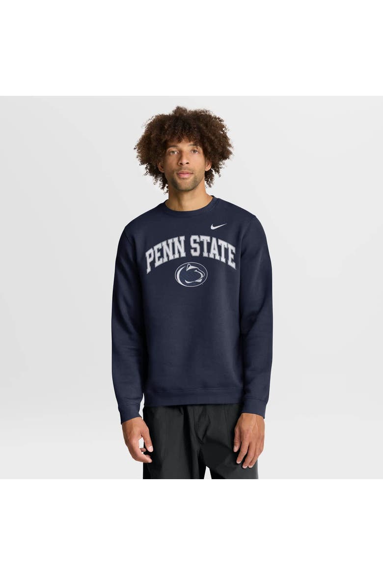 Men's Nike Navy Penn State Nittany Lions Arch Pullover Sweatshirt, Main, color, Navy