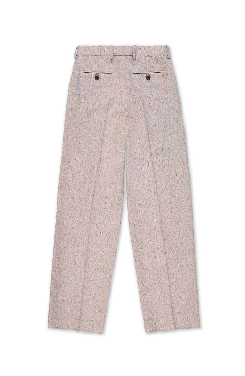 Fortela High-Waisted Pleated Wool Trousers, Alternate, color, Ecru