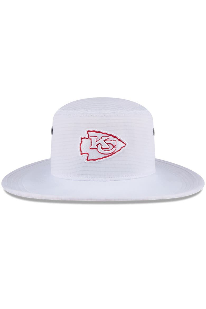 Men's New Era White Kansas City Chiefs 2024 NFL Training Camp Panama Bucket Hat, Alternate, color, White