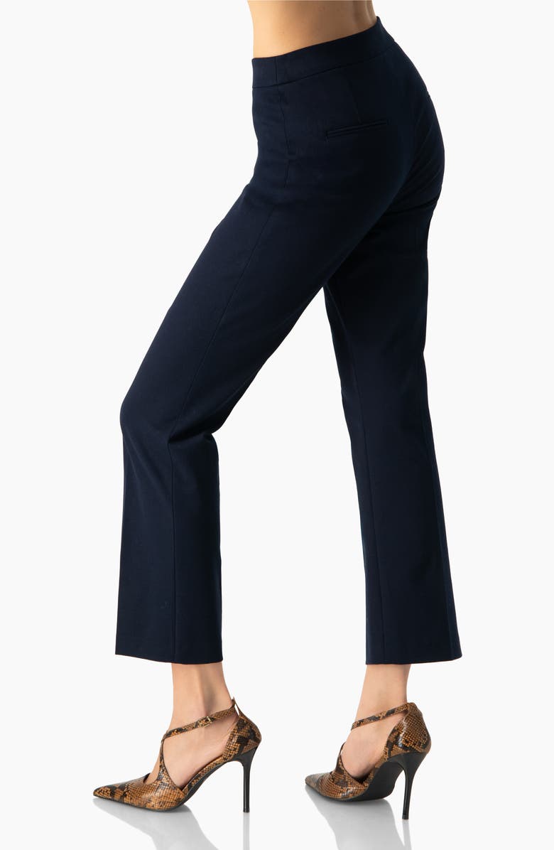 IVONNE Tailored Straight-Leg Trousers, Alternate, color, Navy Blue