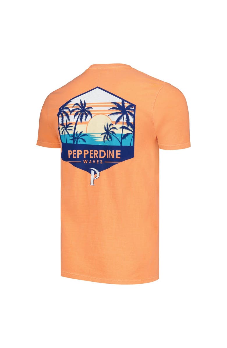 IMAGE ONE Men's Orange Pepperdine Waves Landscape Shield T-Shirt, Alternate, color, Orange