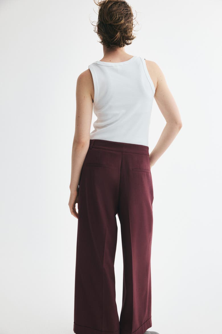 Straight-leg Pants With Belt, Alternate, color, Dark purple