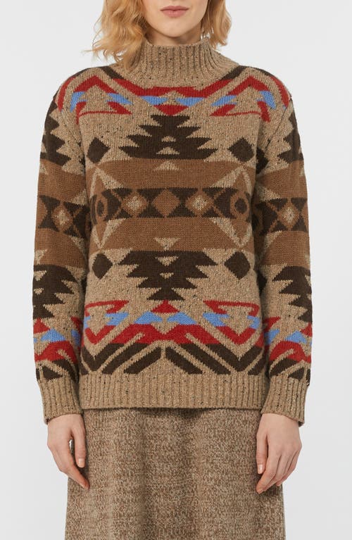 Weekend Max Mara Eritrea Jacquard Mock Neck Sweater In Brown