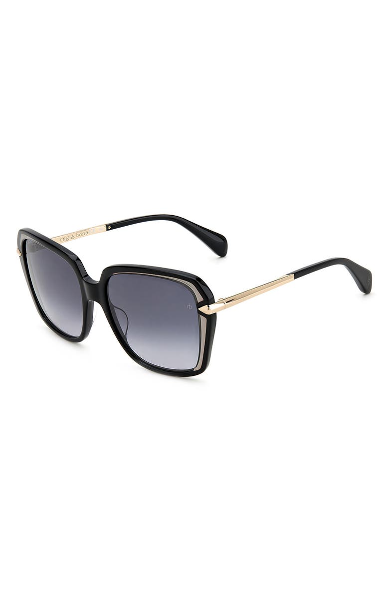 rag & bone 57mm Square Sunglasses, Alternate, color, 