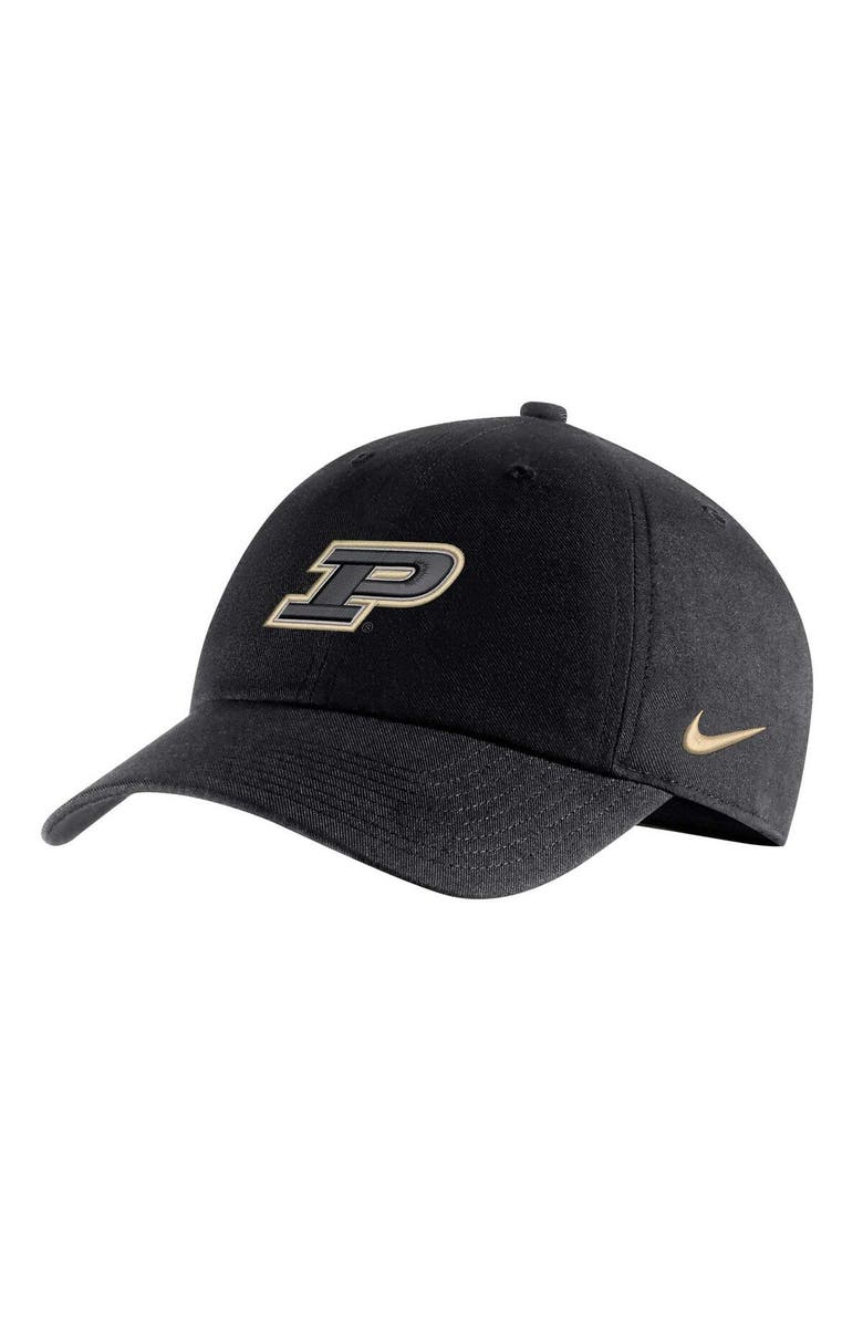 Nike Men's Nike Black Purdue Boilermakers Heritage86 Logo Performance Adjustable Hat, Main, color,