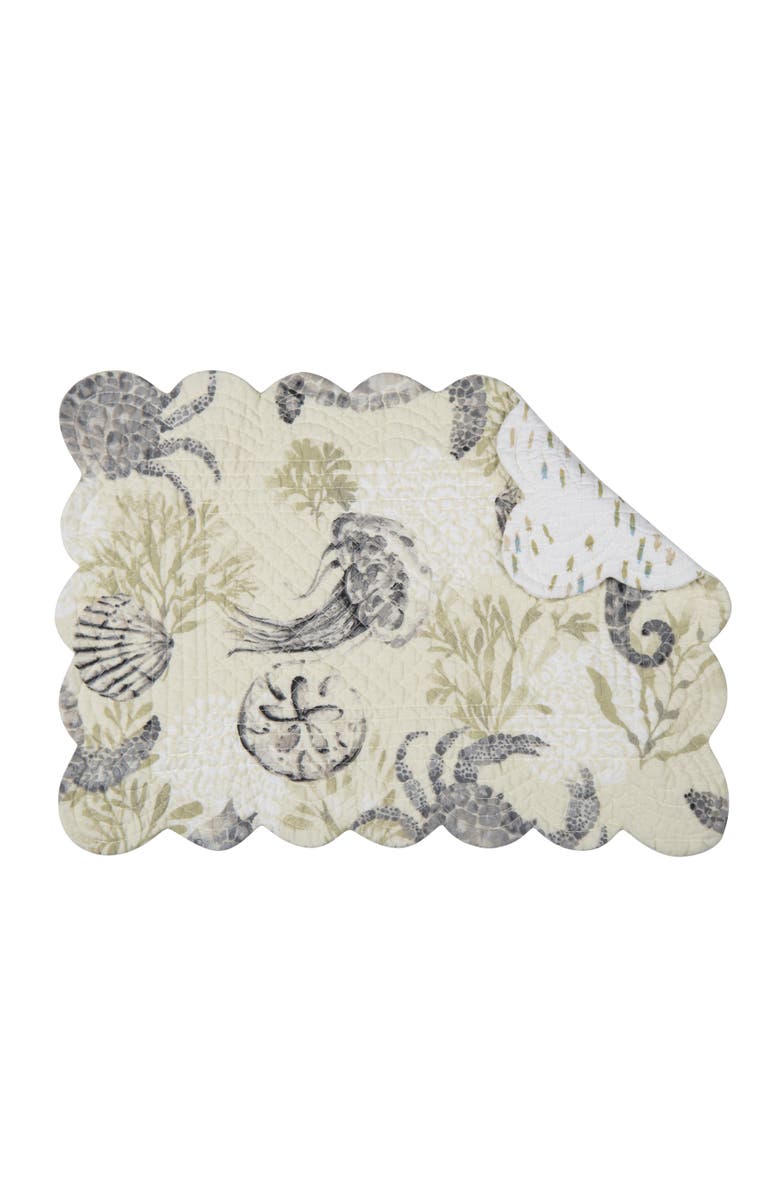 C&F Home Cannon Beach Placemats, Set of 6, Alternate, color, Green