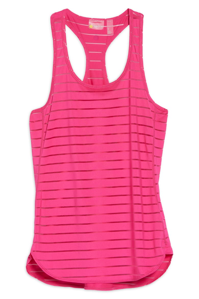 Burnout Stripe Racerback Tank, Alternate, color, PINK ROUGE