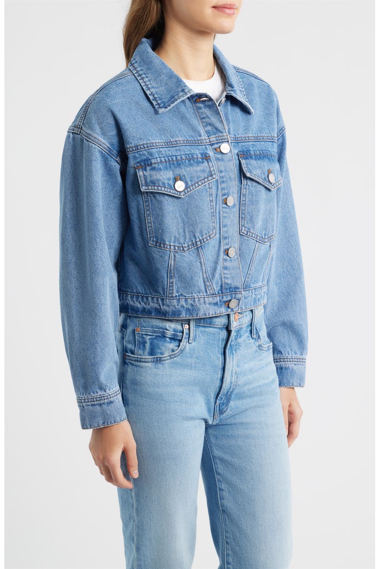 Patch Pocket Crop Denim Jacket, Alternate, color, VINTAGE WASH