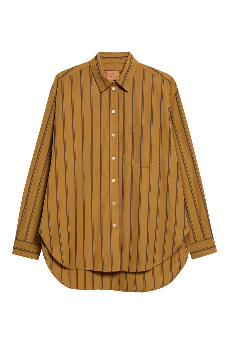The Essential Striped Shirt, Main, color, GOLDENROD STRIPE