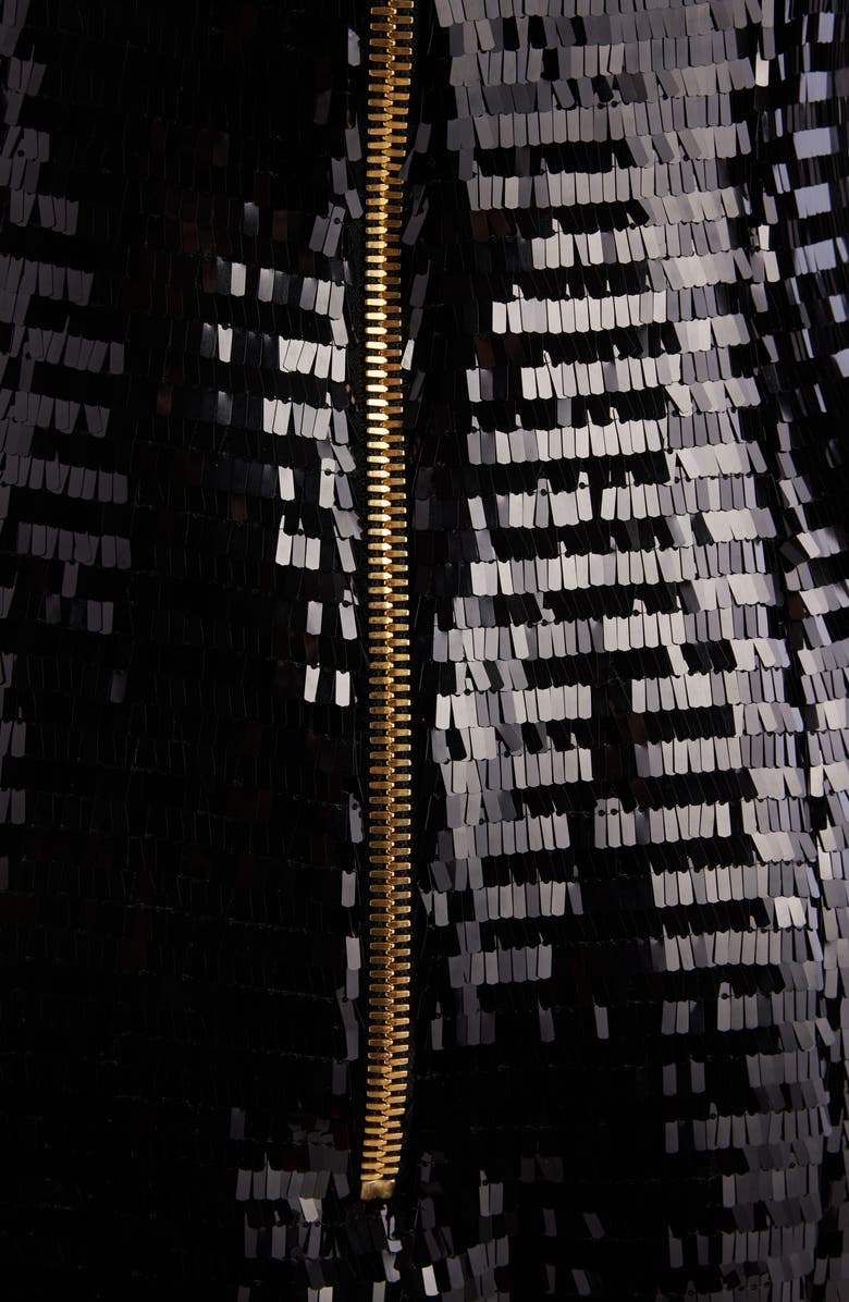 Balmain Paillette Chain Strap Dress, Alternate, color, 