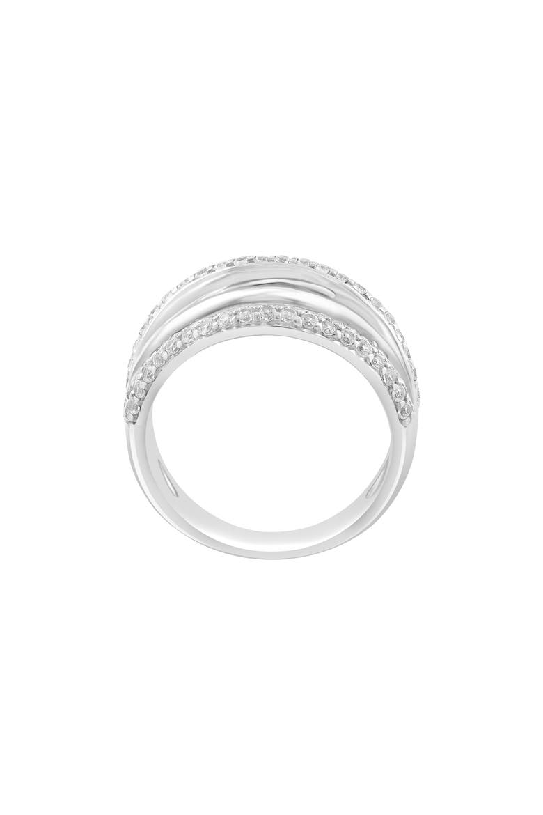 Sterling Silver White Ziron Band Ring, Alternate, color, WHITE