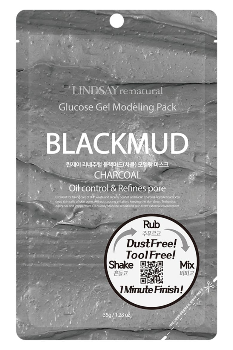 re:natural Blackmud Charcoal Modeling Mask Pouch, Main, color, NO COLOR