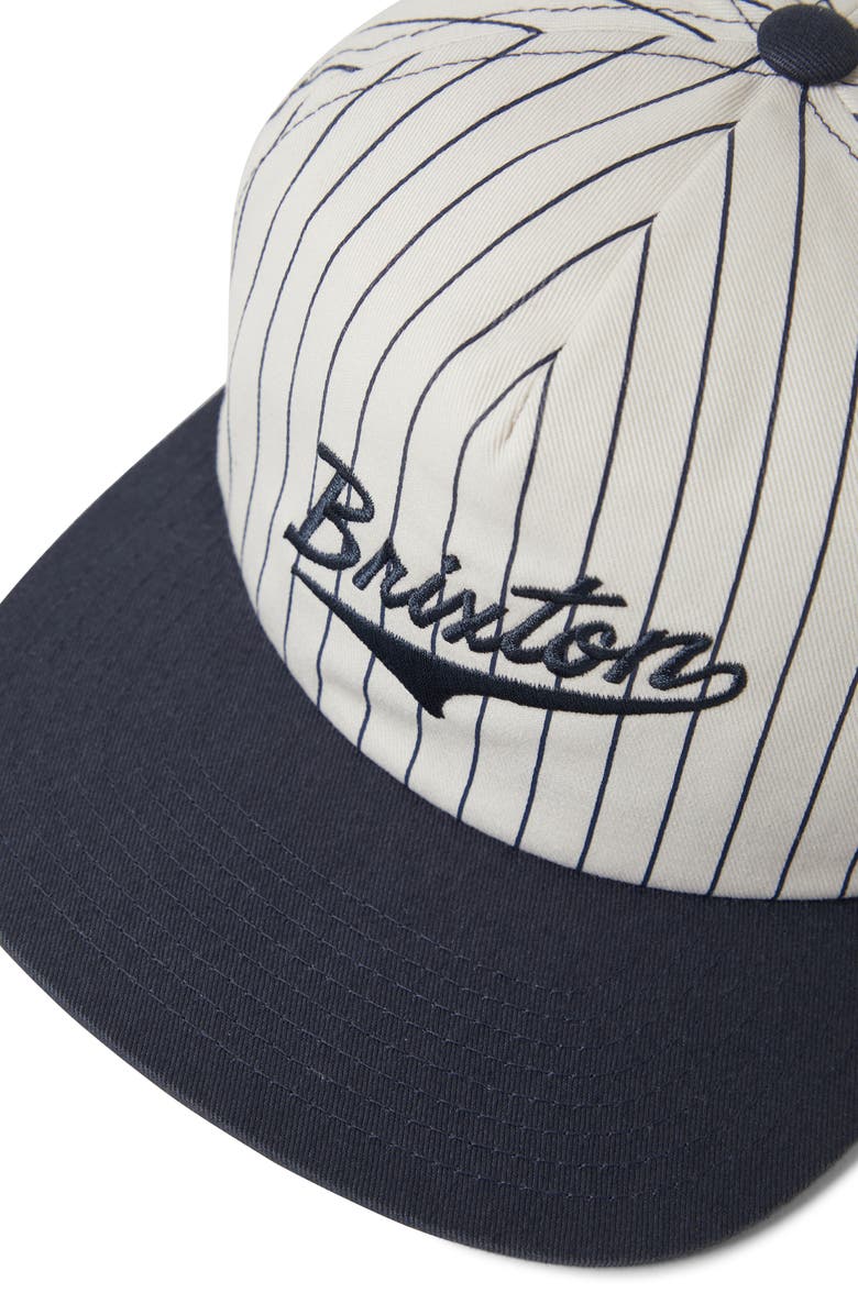 Brixton The League Cotton Twill Snapback Baseball Cap, Alternate, color, Washed Navy/ Off White