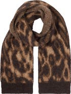 Lauren Ralph Lauren Ocelot Pattern Wool & Alpaca Blend Mini Scarf