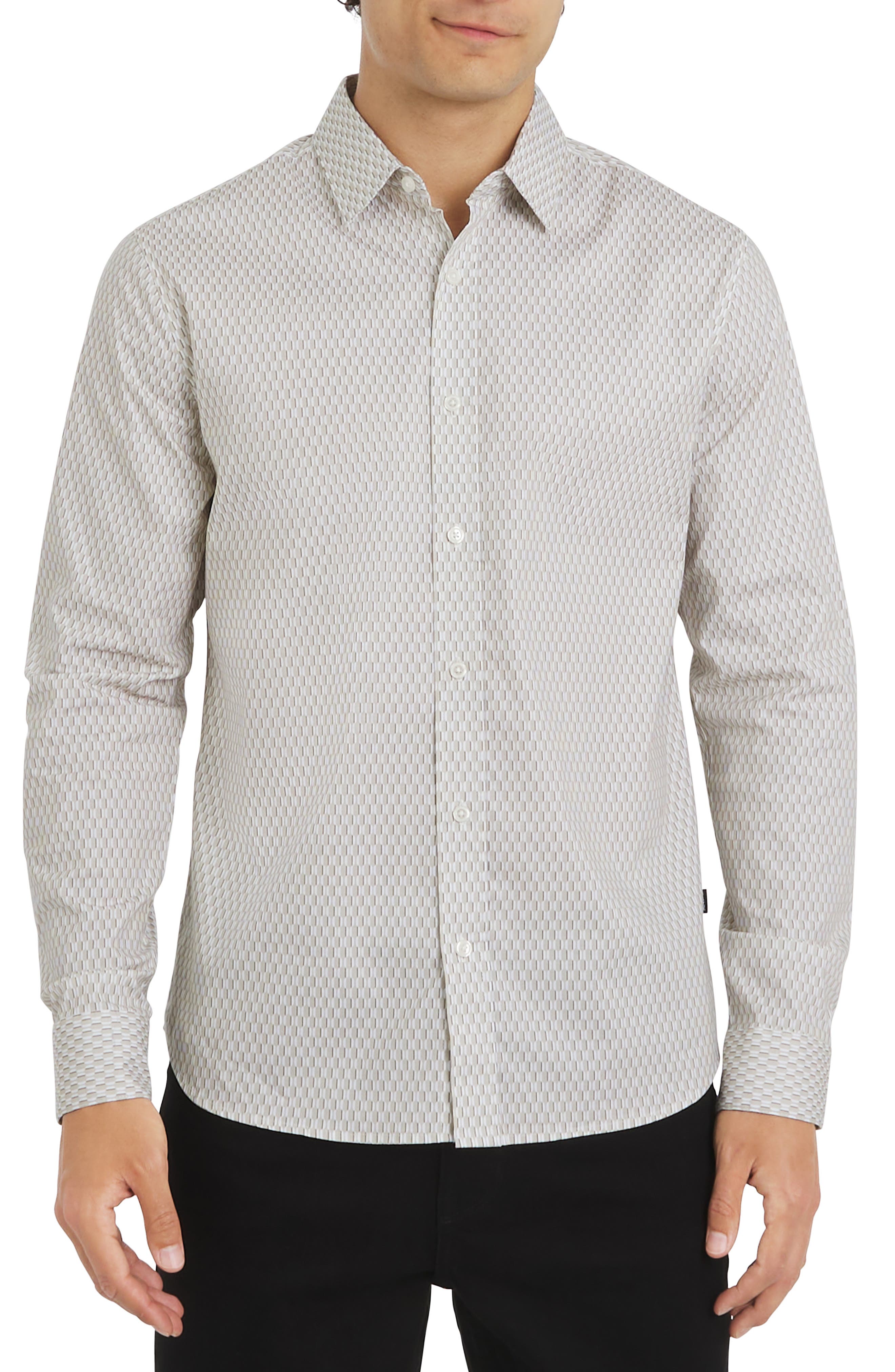 DKNY SPORTSWEAR Chancey Stretch Cotton Button-Up Shirt