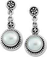 SAMUEL B. Sterling Silver 6–7mm Pearl Drop Earrings
