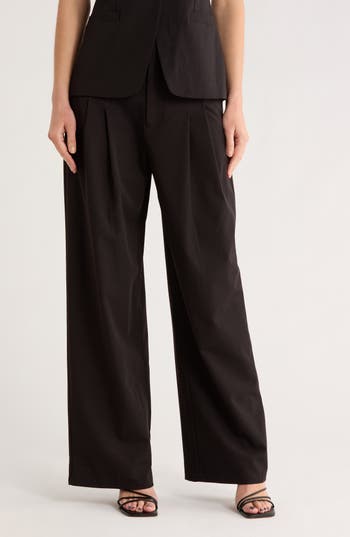 WAYF Pleated Pants in Black at Nordstrom Rack, Size X-Small