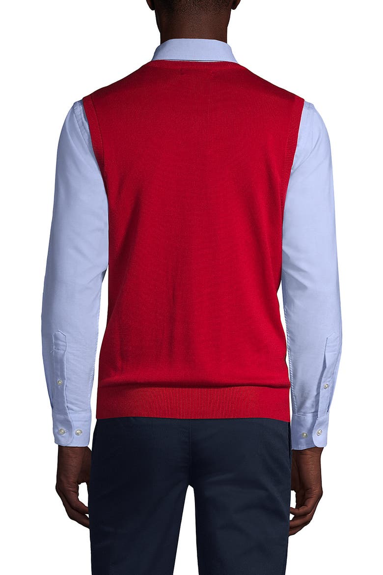 School Uniform  Cotton Modal Fine Gauge Sweater Vest, Alternate, color, Red