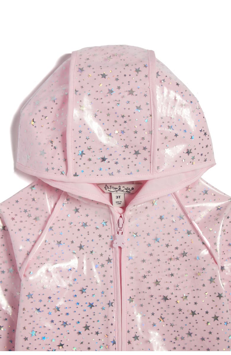 Pippa & Julie Kids' Chelsey Starry Rain Jacket, Alternate, color, Pink
