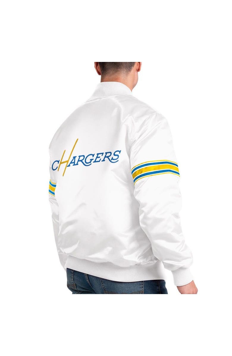 STARTER Men's Starter White Los Angeles Chargers The Power Forward Full-Snap Jacket, Alternate, color, 