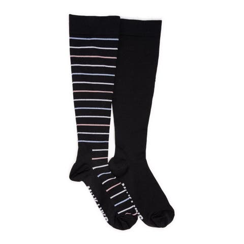 Nylon Blend Compression Socks 2 Pair Pack