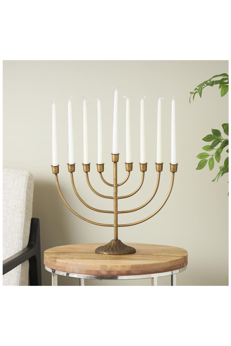 Eclectic Bronze Menorah, Alternate, color, BRONZE