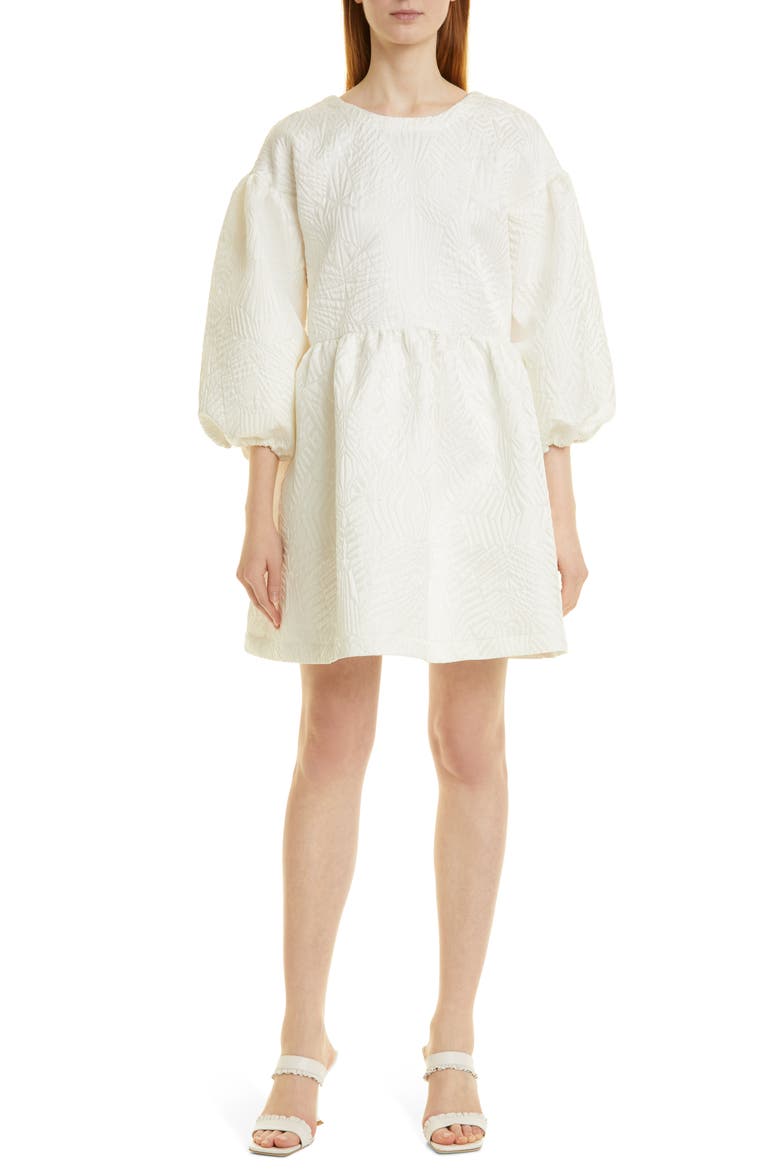 Karlina Blouson Dress, Main, color, WHITE